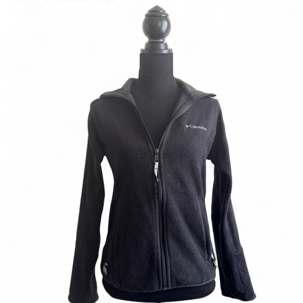 Columbia Black Fleece Zip-Up Jacket – Size M - Picture 1 of 3